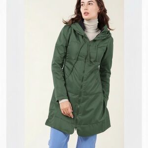 Prairie Underground Forest Green Hooded Puffer Trench